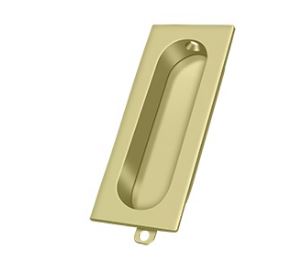 Rectangular Solid Brass Pocket Door Pull