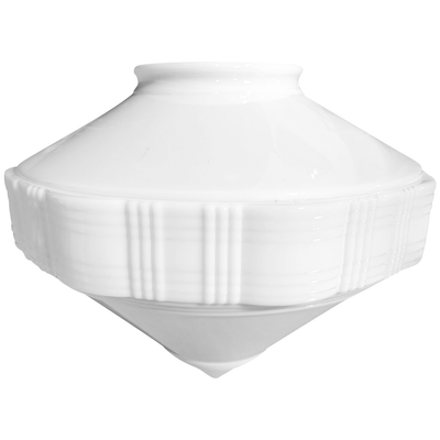15 Inch Art Deco Style Milk Glass Light Shade (6 Inch Fitter)