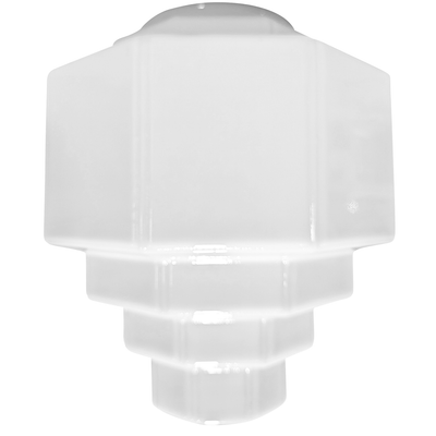 14 Inch Mid-Century Modern Style Milk Glass Light Shade (6 Inch Fitter)