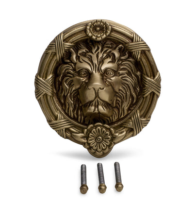 Ribbon & Reed 5 1/4 Inch Solid Brass Lion Door Knocker (Several Finishes Available)