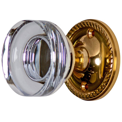 Georgian Roped Rosette Door Set with Disc Crystal Door Knobs (Several Finishes Available)
