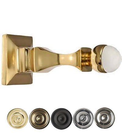 3 1/2 Inch Solid Brass Baseboard Door Bumper Stop in Several Finishes