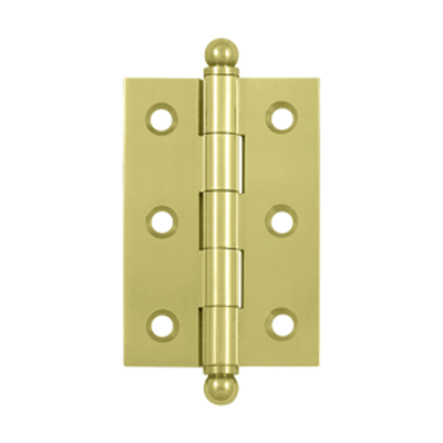 2 1/2 Inch x 1 11/16 Inch Solid Brass Cabinet Hinges