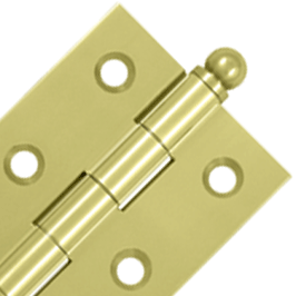 2 1/2 Inch x 1 11/16 Inch Solid Brass Cabinet Hinges
