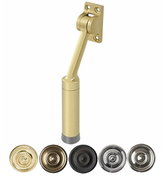 7 Inch Solid Brass Kickdown Door Holder Available in Several Finishes