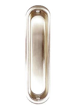 4 Inch Oval Solid Brass Pocket Door Pull in Several Finishes