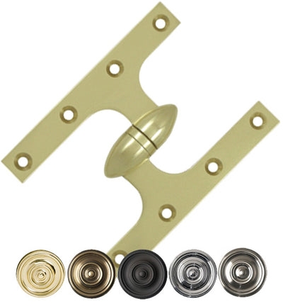 6 Inch x 4 1/2 Inch Solid Brass Olive Knuckle Hinge
