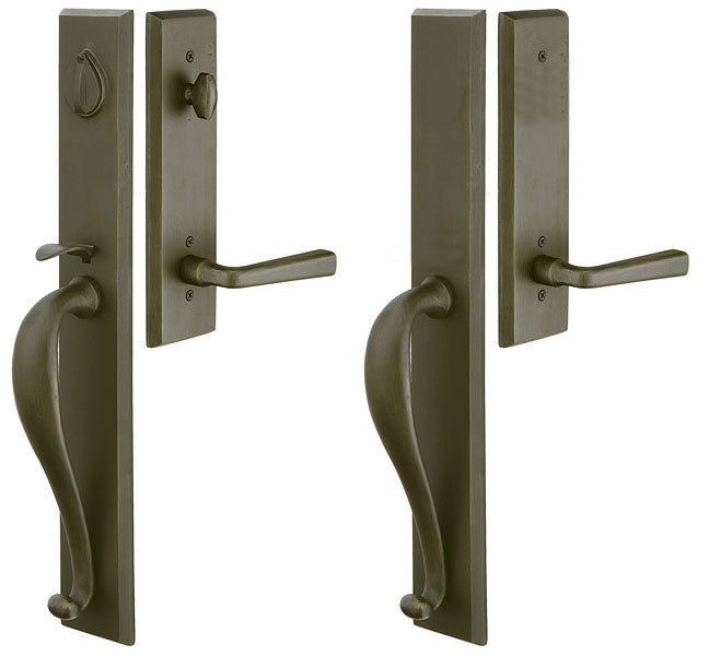 Solid Brass Rectangular Full Length Mortise Double Door Entryway Set