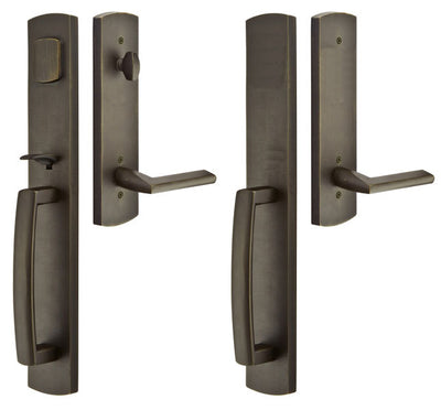 Solid Brass Longmont Style Mortise Double Door Entryway Set