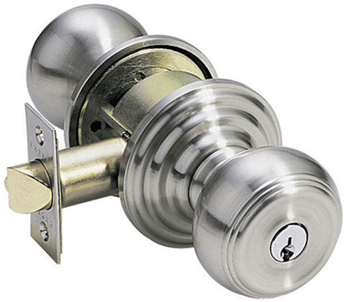 Solid Brass Key In Waverly Door Knob Set With Regular Rosette