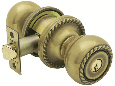 Solid Brass Key In Rope Door Knob Set With Rope Rosette