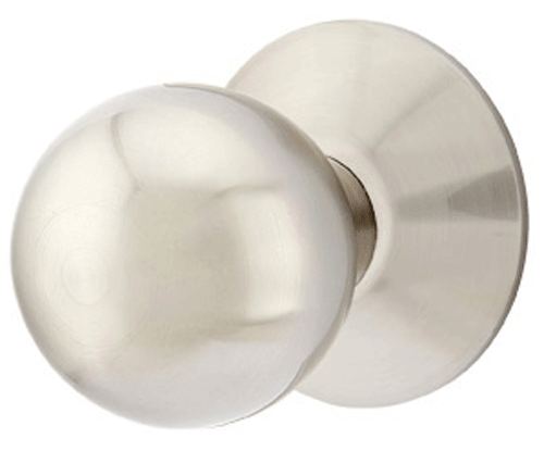 Solid Brass Orb Door Knob Set With Modern Rosette (Several Finishes)