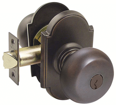 Solid Brass Key In Providence Door Knob Set With # 8 Rosette