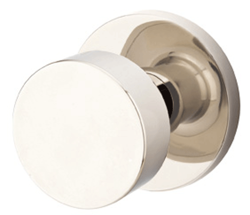 Solid Brass Round Door Knob Set With Disk Rosette (Several Finishes)