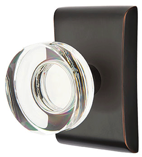 Emtek Modern Disc Crystal Door Knob Set With Neos Rosette