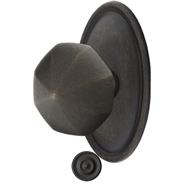Emtek Solid Brass Lost Wax Octagon Door Knob Set With Oval Rosette