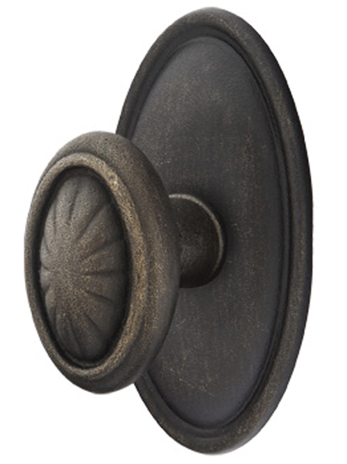 Emtek Solid Brass Lost Wax Parma Door Knob Set With Oval Rosette