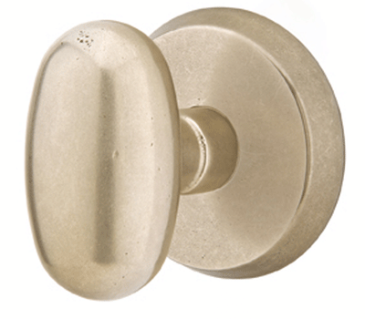 Solid Brass Sandcast Egg Door Knob Set With Disk Rosette