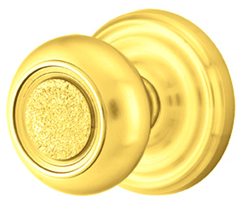 Solid Brass Belmont Door Knob Set With Regular Rosette