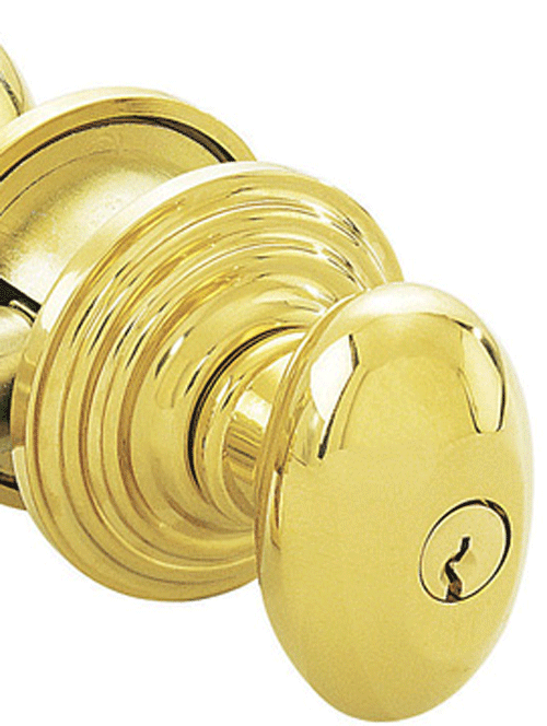 Solid Brass Key In Egg Door Knob Set With Regular Rosette