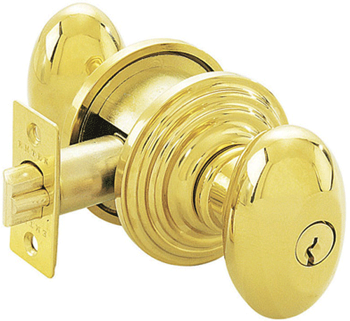 Solid Brass Key In Egg Door Knob Set With Regular Rosette