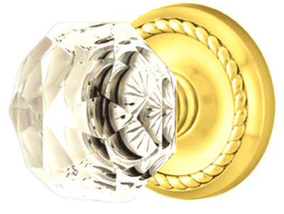Emtek Diamond Crystal Door Knob Set With Rope Rosette
