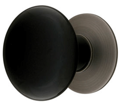 ##Antique Hardware## 1 3/4 Inch Round Ebony Porcelain Cabinet & Furniture Knob