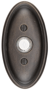 4 1/2 Inch Solid Brass Lost Wax Doorbell Button with Oval Rosette