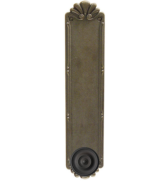 14 Inch Solid Brass Lost Wax Petal Push Plate in Oil Rubbed Bronze