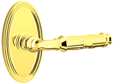 Solid Brass Ribbon & Reed Lever With Oval Rosette