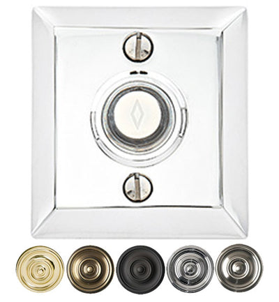 2 5/8 Inch Solid Brass Doorbell Button with Quincy Rosette