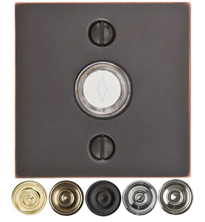 Emtek 2459 Brass Doorbell with Square Rosette