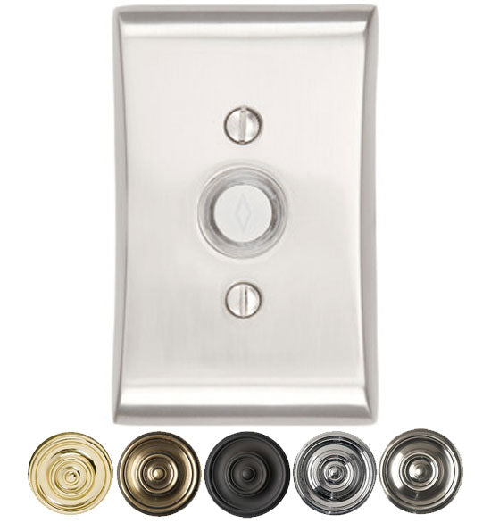 4 Inch Solid Brass Doorbell Button with Neos Rosette