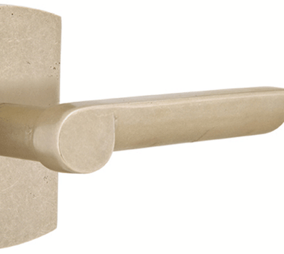 Solid Brass Sandcast Aurora Lever With Rounded Rectangular Rosette
