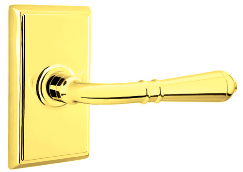 ##Antique Hardware## Emtek Solid Brass Turino Lever With Rectangular Rosette (Many Finishes Available)