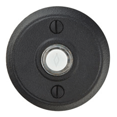 2 5/8 Inch Wrought Steel Doorbell Button with Disk Rosette