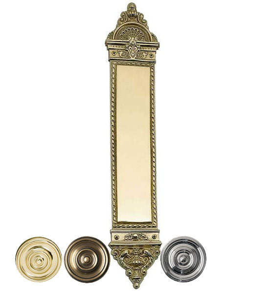 16 Inch European Style Door Push Plate in Several Finishes