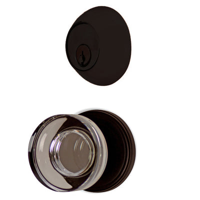 Classic Disc Entryway Set with Crystal Disc Knob (Several Finishes Available)