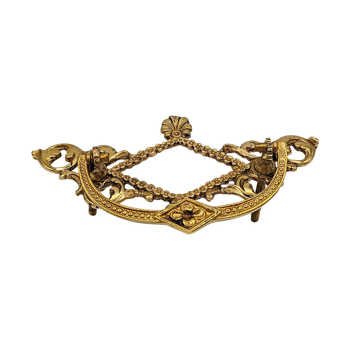 Antique Hardware 5 1/5 Inch Solid Brass Victorian Beaded Bail Pull BAIL PULL