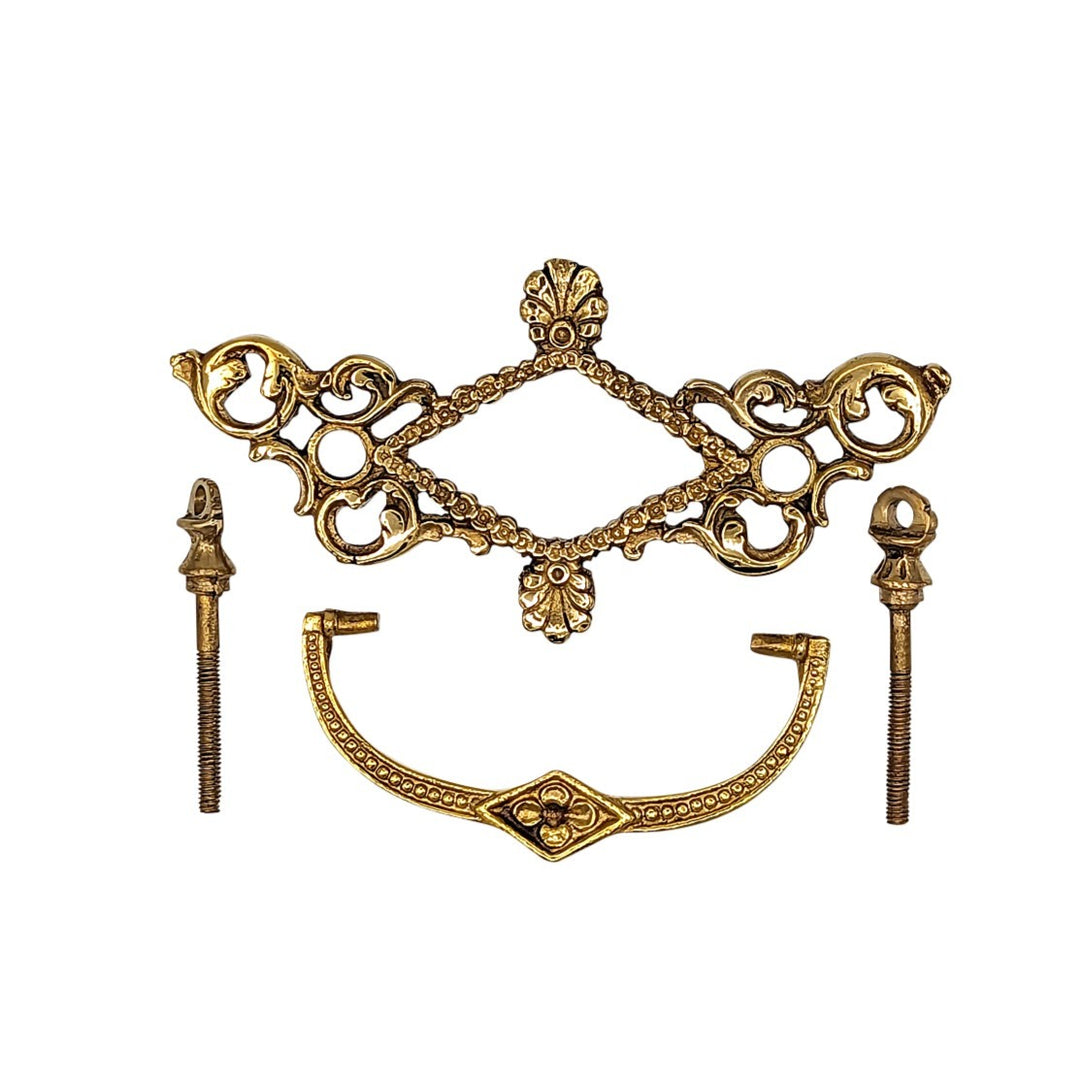 Antique Hardware 5 1/5 Inch Solid Brass Victorian Beaded Bail Pull BAIL PULL