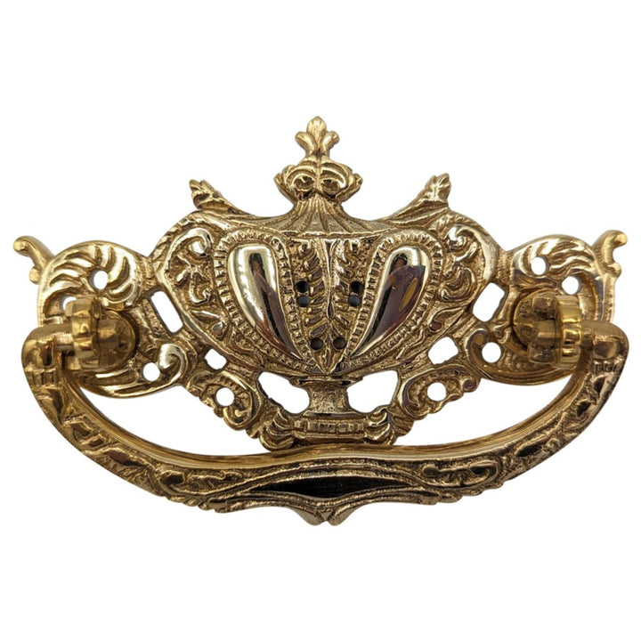Antique Hardware 4 1/4 Inch ( 3 Inch C-C) Solid Brass Rococo Lamp Bail Pull BAIL PULL