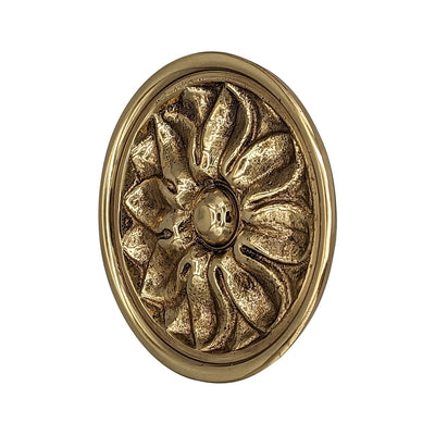 2 1/2 Inch Solid Brass Large Floral Cabinet and Furniture Knob