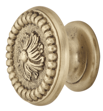 Solid Brass Victorian Beaded Floral Cabinet & Furniture Knob