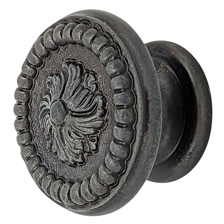 Antique Hardware 1 3/5 Inch Beaded Floral Cabinet Knob (Several Finishes Available) CABINET KNOB