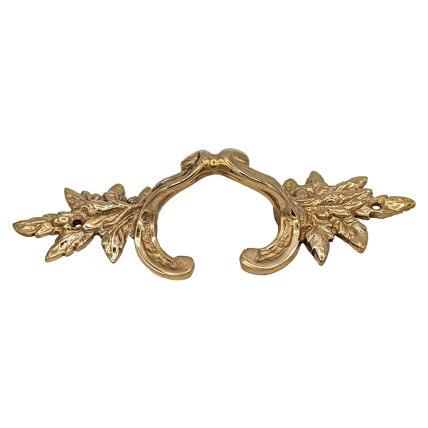 6 Inch (4 3/8 Inch C-C) Solid Brass Ornate French Leaves Pull
