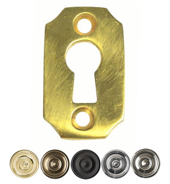 Solid Brass Small Escutcheon Keyhole Plate