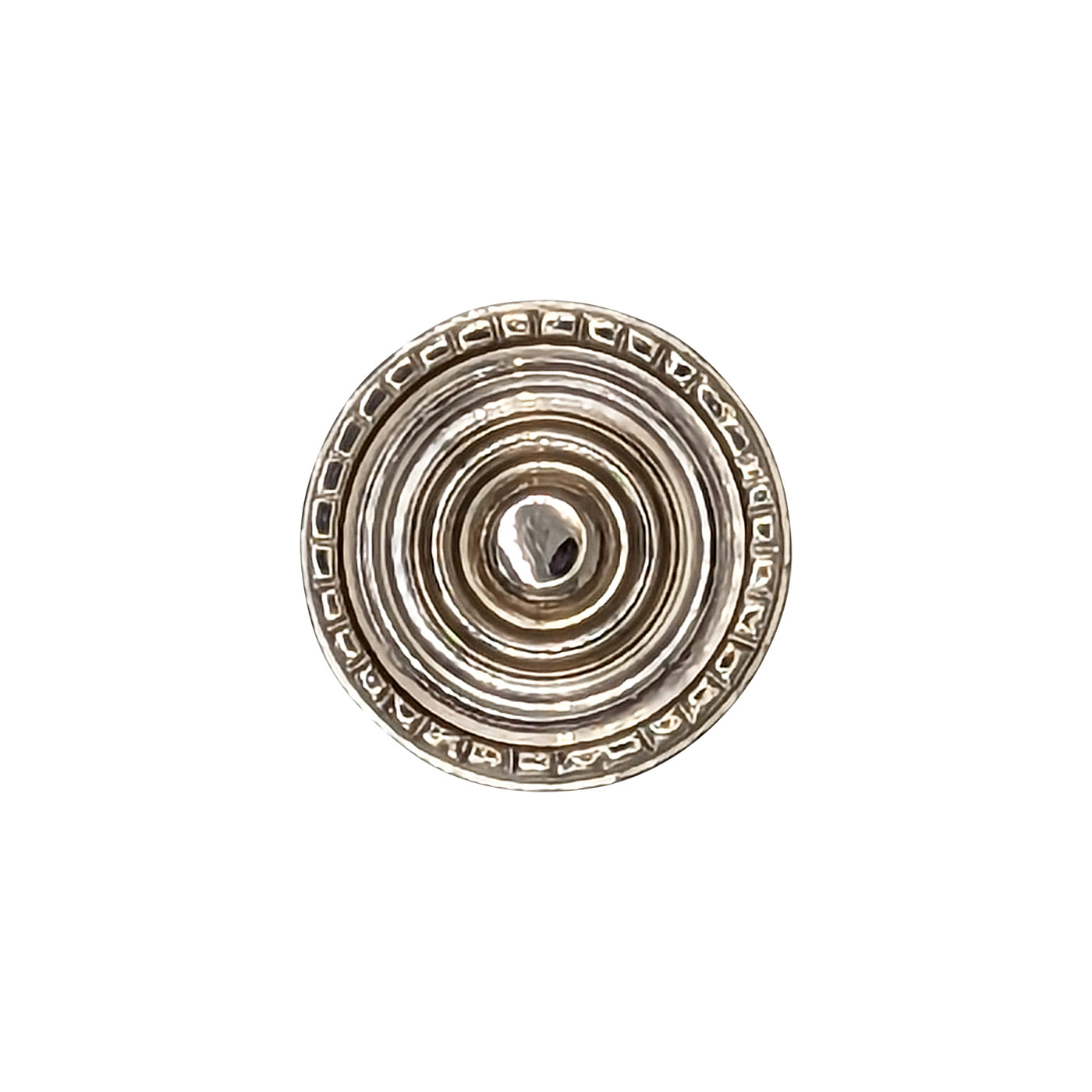 1 1/8 Inch Solid Brass Art Deco Beaded Circle Cabinet & Furniture Knob