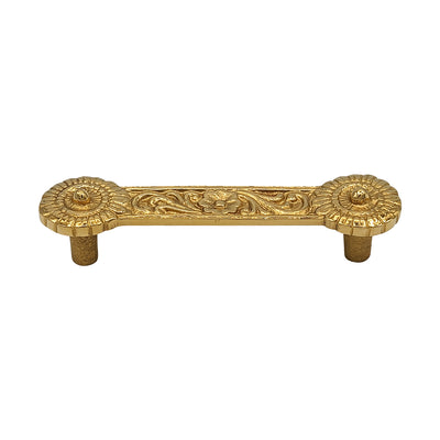 4 1/4 Inch Overall (3 3/8 Inch c-c) Solid Brass Unique Circle Pull Handle