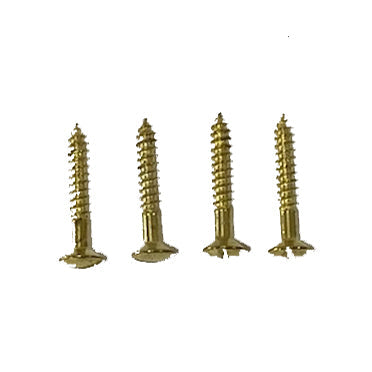 Set of 4 - 1 Inch Polished Brass Wood Screws