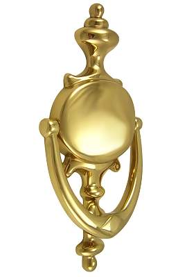 8 Inch Solid Brass Traditional Door Knocker in Polished Brass